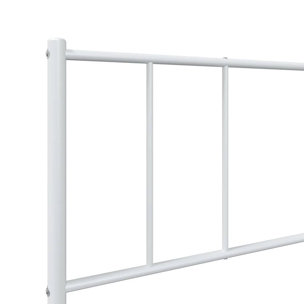 Estrutura de cama com cabeceira 80x200 cm metal branco