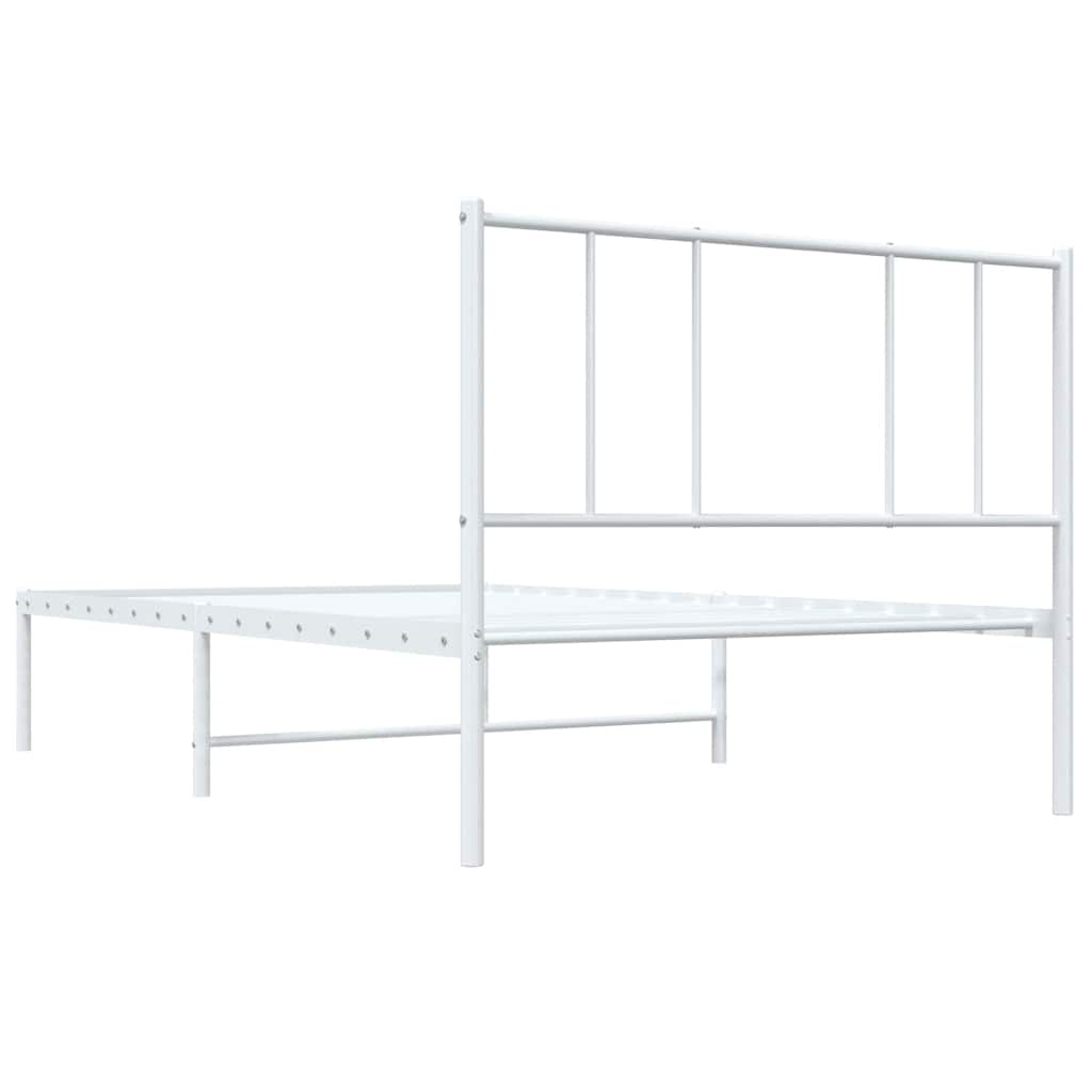 Estrutura de cama com cabeceira 90x190 cm metal branco