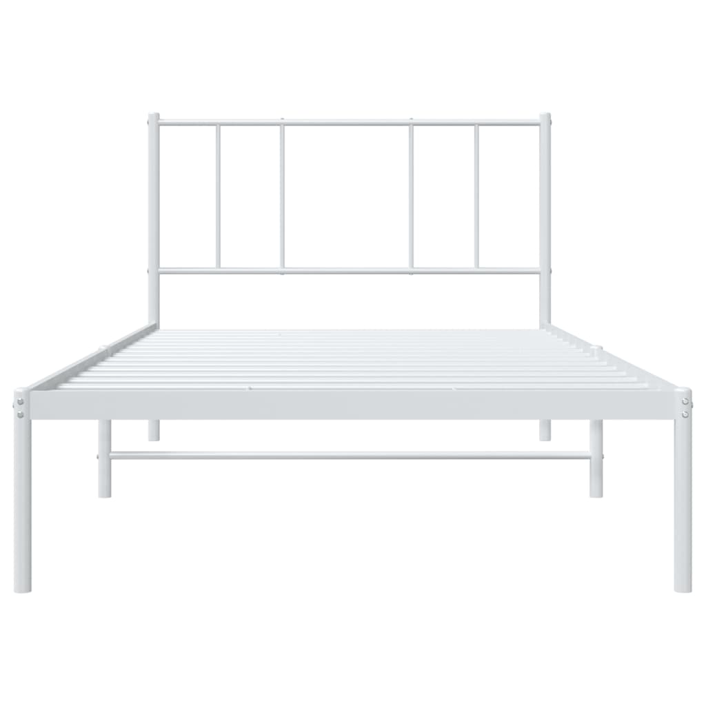 Estrutura de cama com cabeceira 90x200 cm metal branco