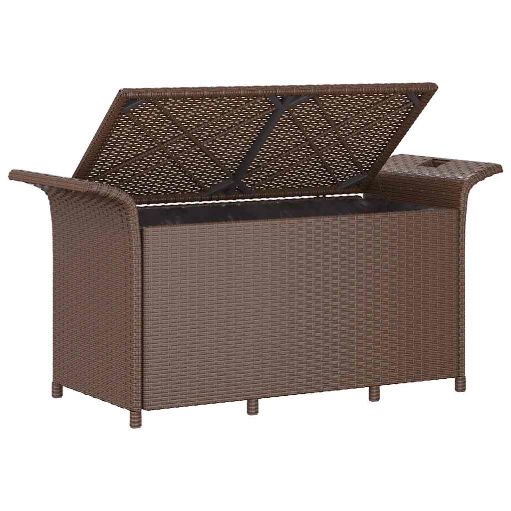 Banco de jardim com almofadão 116x46x57 cm vime PE castanho