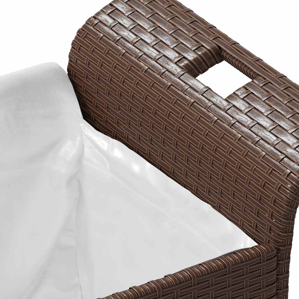 Banco de jardim com almofadão 116x46x57 cm vime PE castanho