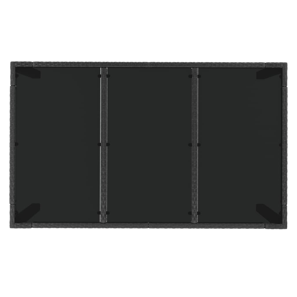 7 pcs conjunto jantar jardim c/ almofadões vime PE preto/cinza