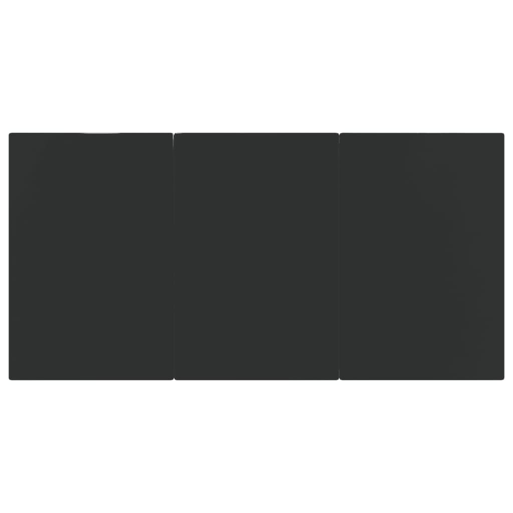 7 pcs conjunto jantar jardim c/ almofadões vime PE preto/cinza