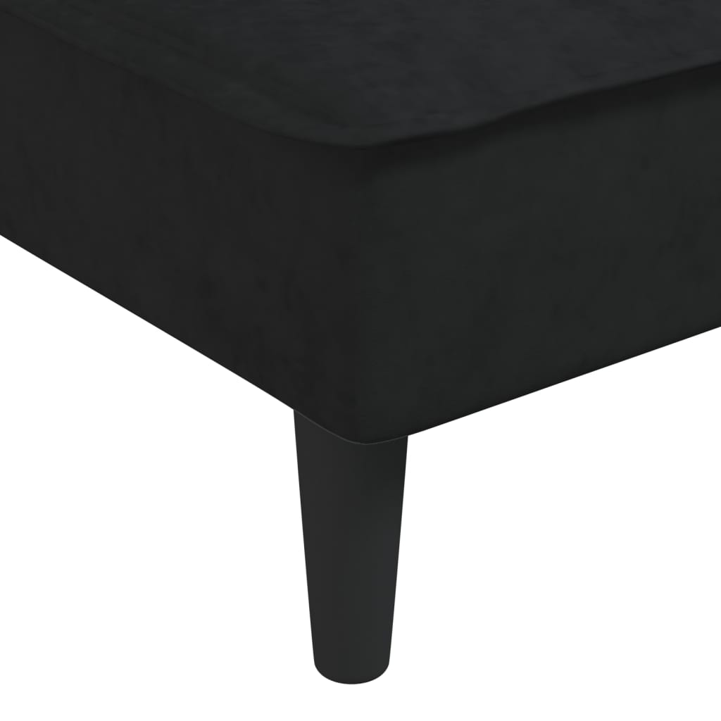 Sofá-cama em forma de L 255x140x70 cm veludo preto