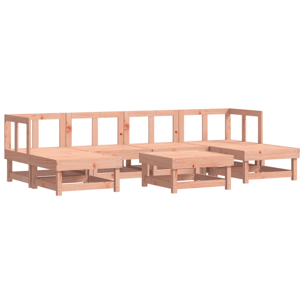 7 pcs conjunto lounge de jardim com almofadões douglas maciça