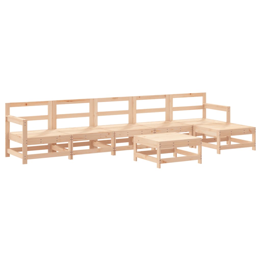 7 pcs conjunto lounge jardim c/ almofadões madeira maciça