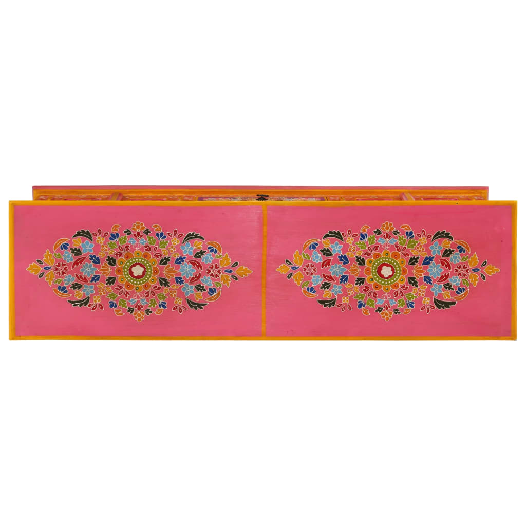 Móvel de TV 110x30x40 cm madeira de mangueira maciça rosa