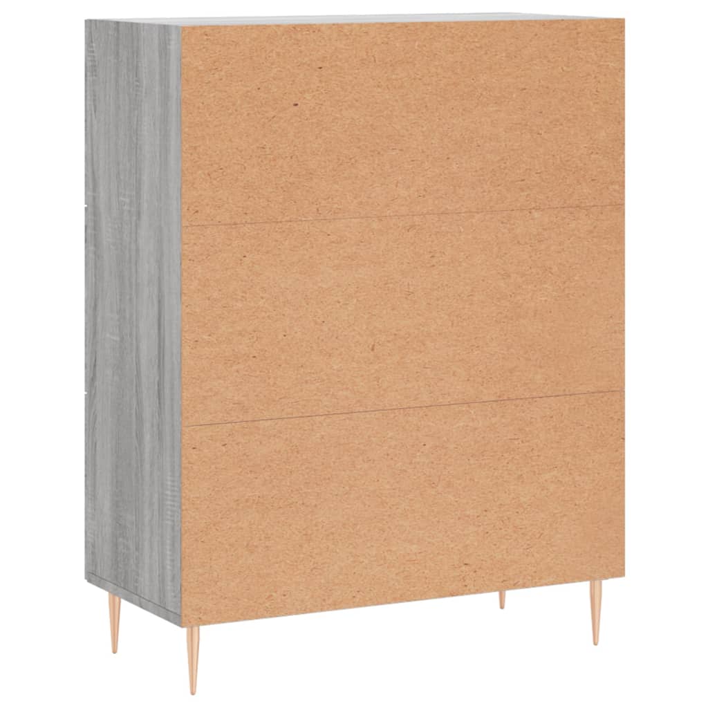 Aparador 69,5x34x90 cm derivados de madeira cinzento sonoma