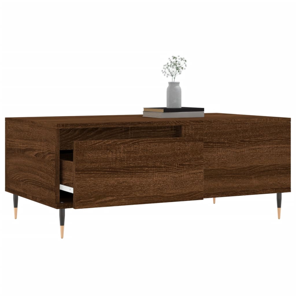Mesa de centro 90x50x36,5cm derivados madeira carvalho castanho
