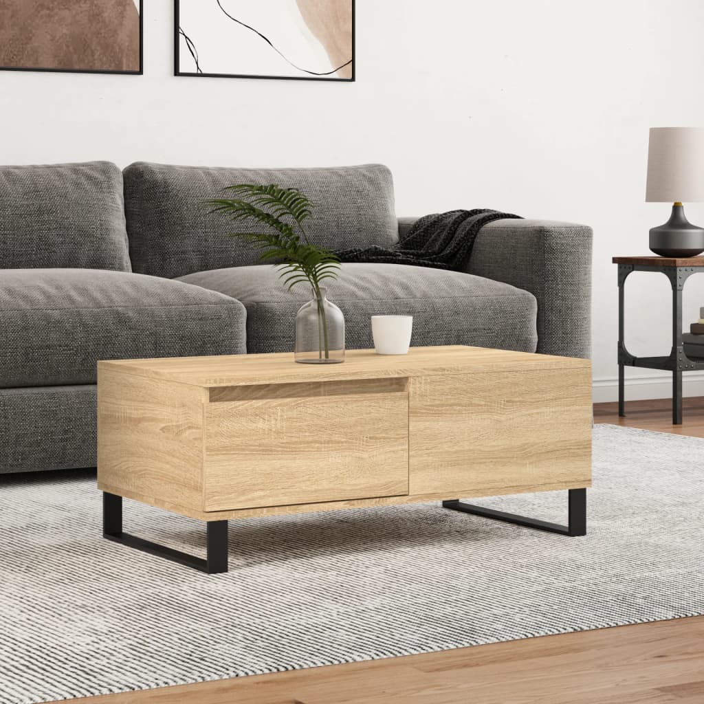 Mesa de centro 90x50x36,5 cm derivados madeira carvalho sonoma