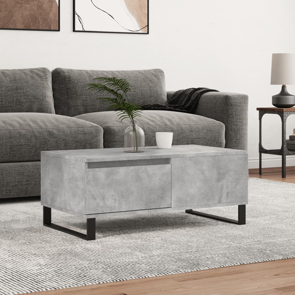 Mesa de centro 90x50x36,5 cm derivados madeira cinzento cimento