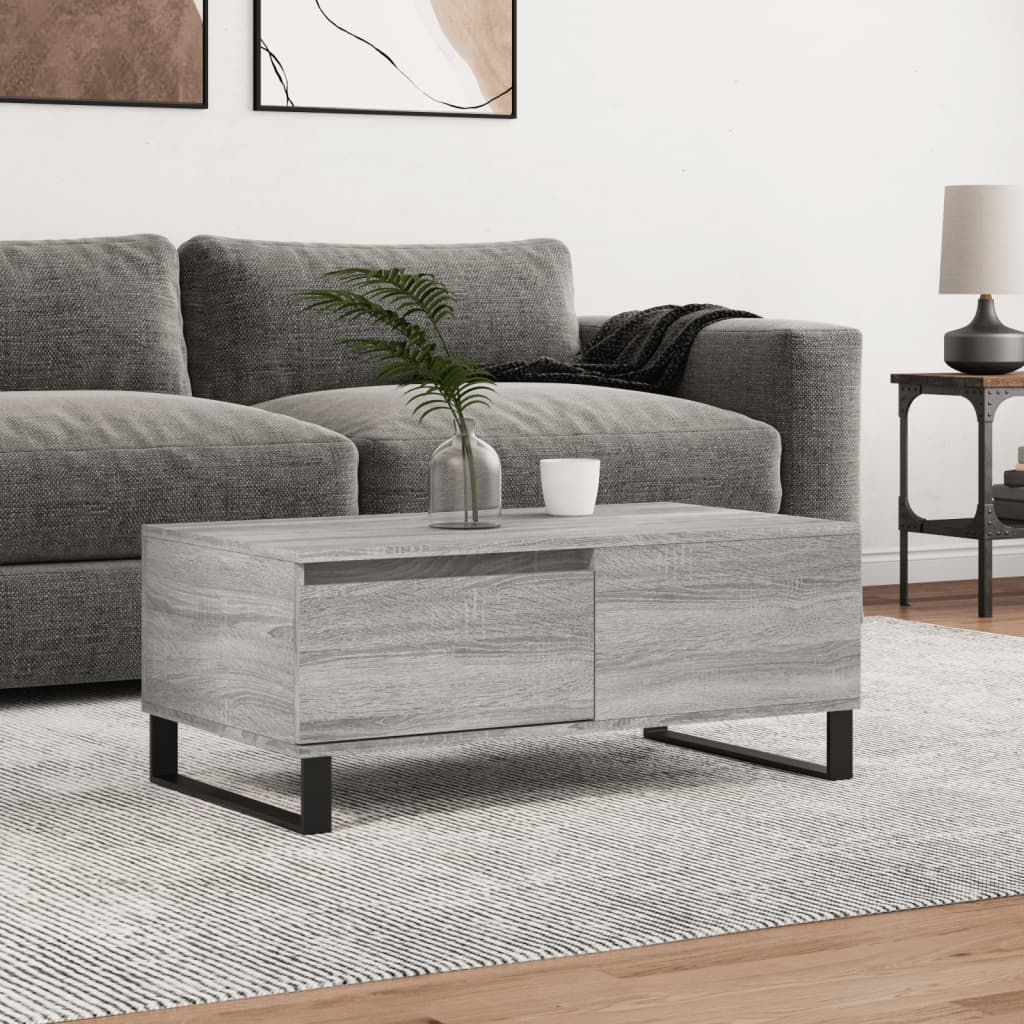 Mesa de centro 90x50x36,5 cm derivados madeira cinzento sonoma
