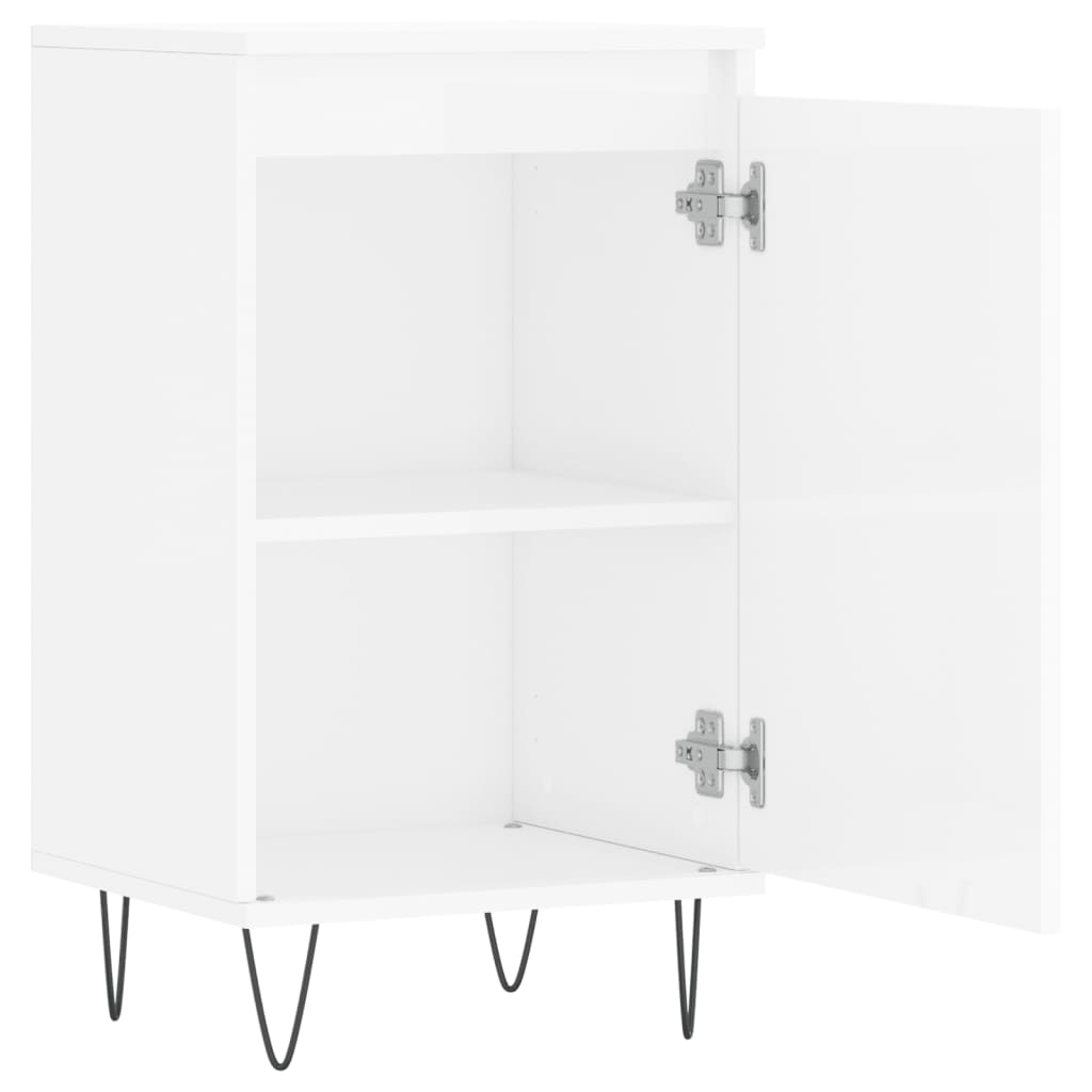 Aparadores 2 pcs 40x35x70 cm deriv. de madeira branco brilhante