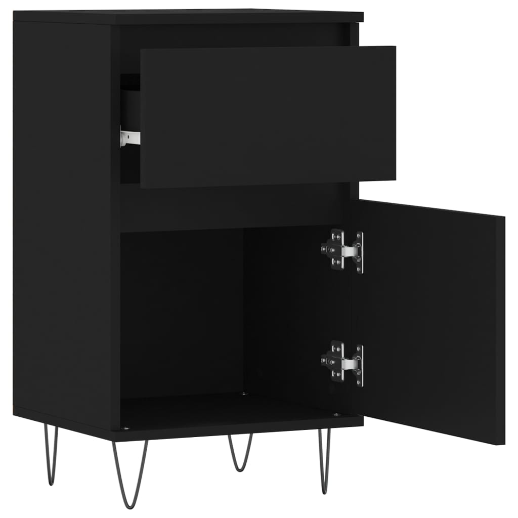 Aparadores 2 pcs 40x35x70 cm derivados de madeira preto