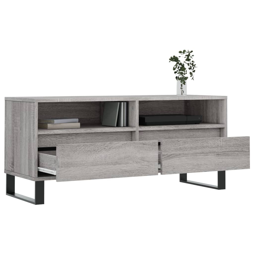 Móvel de TV 100x34,5x44,5 cm derivados madeira cinzento sonoma