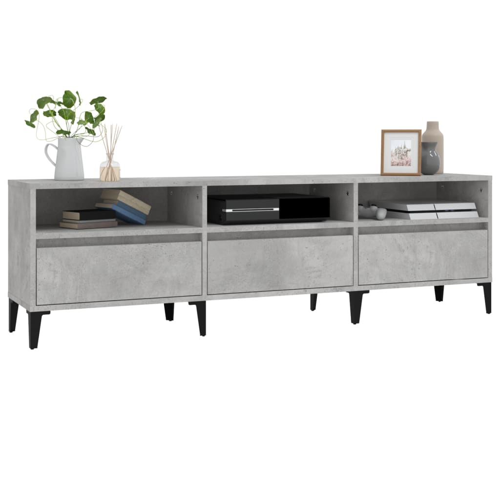 Móvel de TV 150x30x44,5 cm derivados de madeira cinza cimento