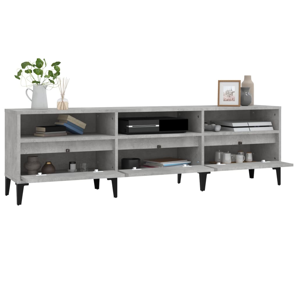 Móvel de TV 150x30x44,5 cm derivados de madeira cinza cimento