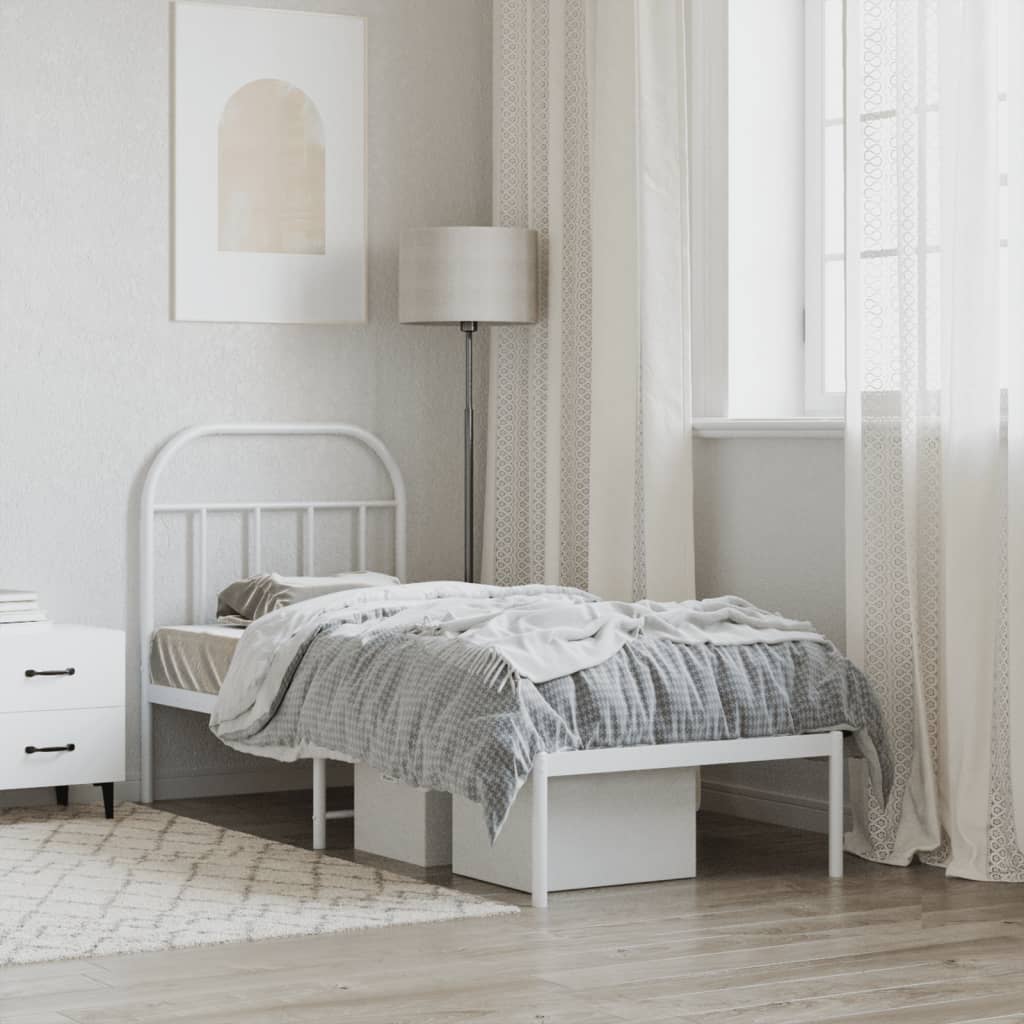 Estrutura de cama sem colchão com cabeceira 75x190 cm branco