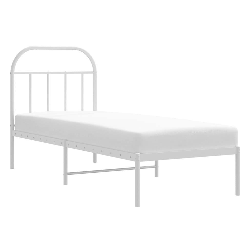 Estrutura de cama sem colchão com cabeceira 75x190 cm branco