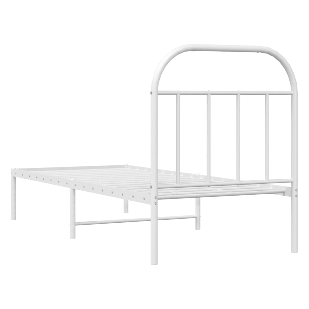 Estrutura de cama sem colchão com cabeceira 75x190 cm branco