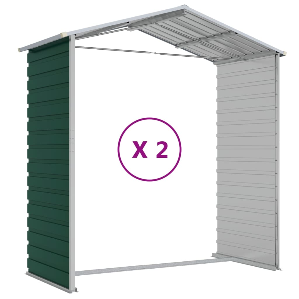 Abrigo de jardim verde 191x215x198 cm aço galvanizado