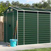 Abrigo de jardim 191x555x198 cm aço galvanizado verde