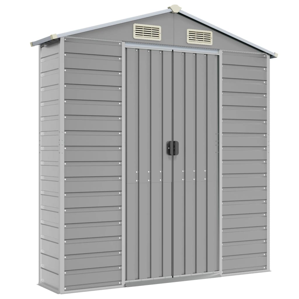 Abrigo de jardim cinza claro 191x215x198 cm aço galvanizado