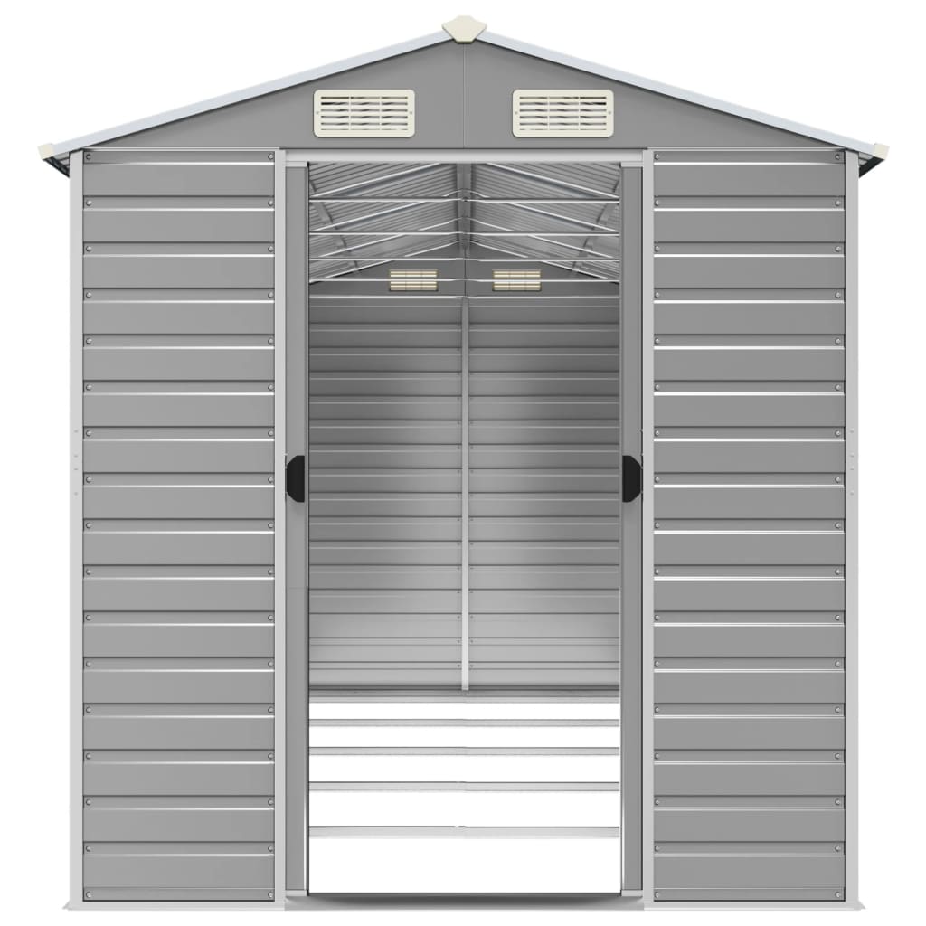 Abrigo de jardim cinza claro 191x470x198 cm aço galvanizado