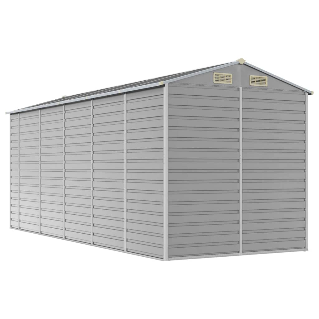 Abrigo de jardim cinza claro 191x470x198 cm aço galvanizado