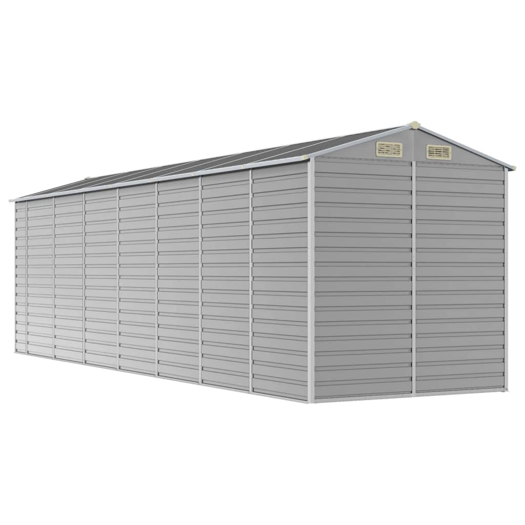 Abrigo de jardim cinza claro 191x640x198 cm aço galvanizado