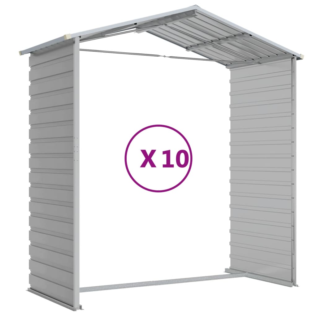 Abrigo de jardim cinza claro 191x895x198 cm aço galvanizado
