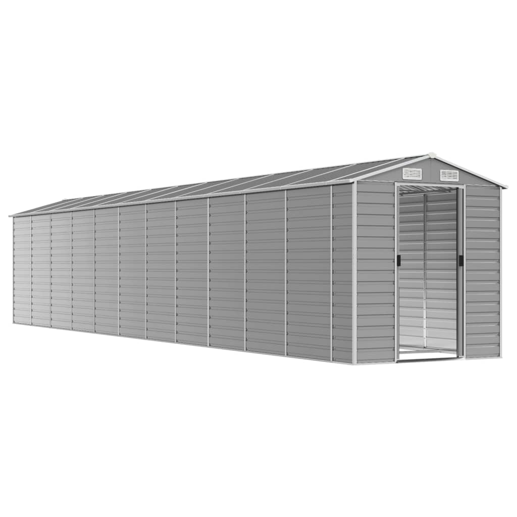 Abrigo de jardim cinza claro 191x980x198 cm aço galvanizado