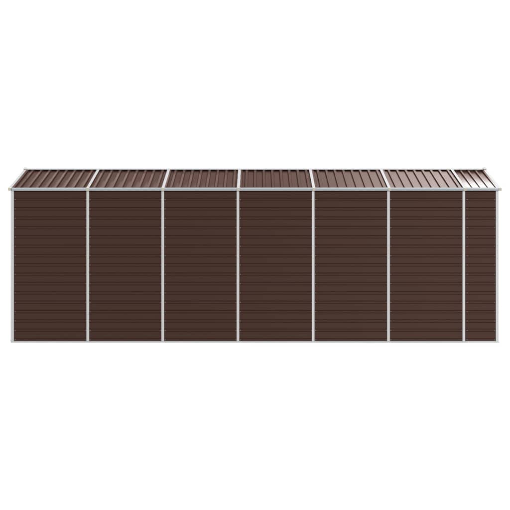 Abrigo de jardim castanho 191x555x198 cm aço galvanizado
