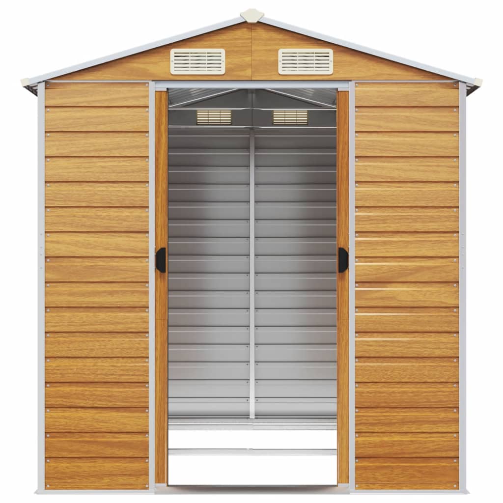 Abrigo de jardim castanho claro 191x215x198 cm aço galvanizado
