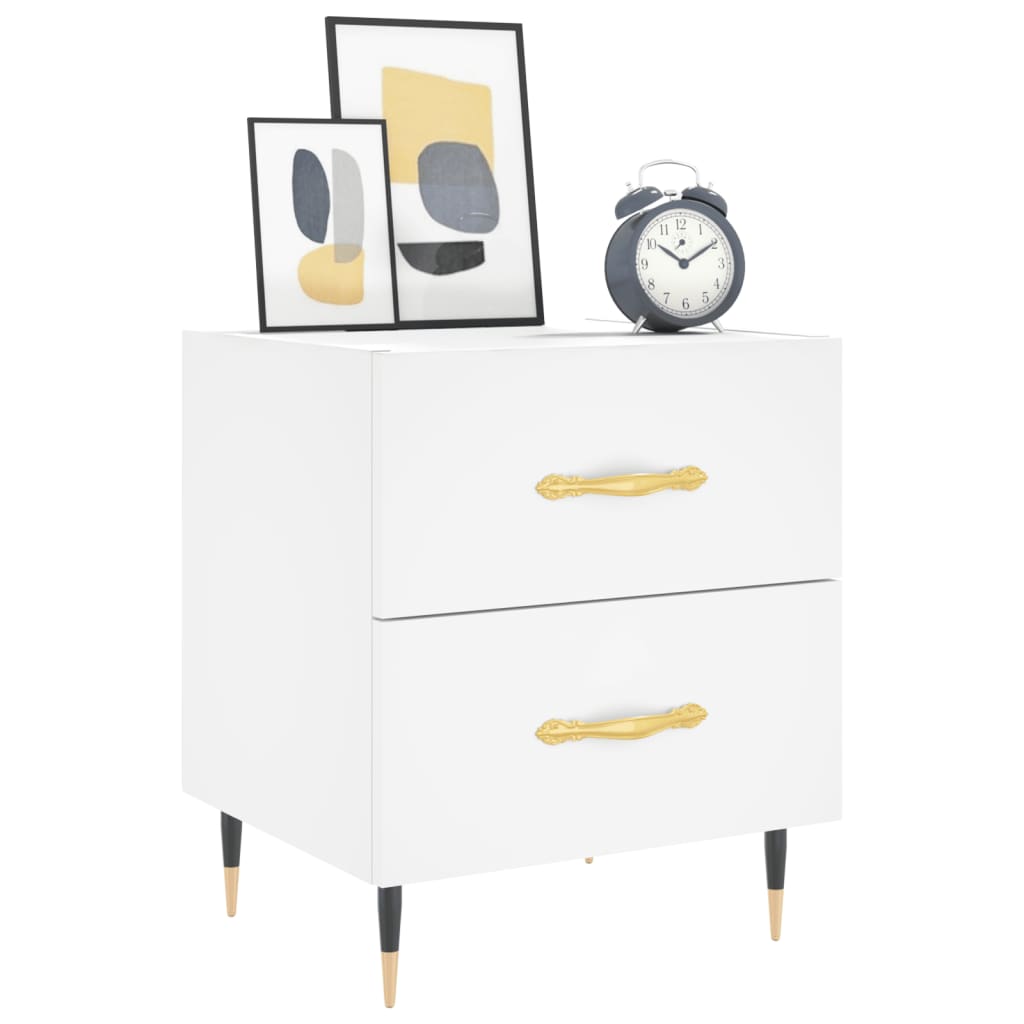 Mesas de cabeceira 2 pcs 40x35x47,5 cm deriv. de madeira branco