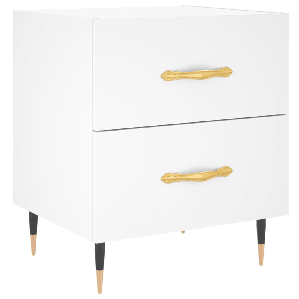 Mesas de cabeceira 2 pcs 40x35x47,5 cm deriv. de madeira branco