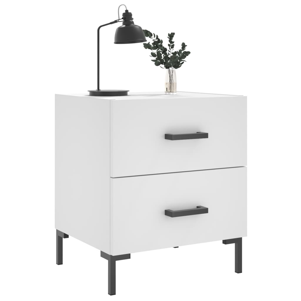 Mesas de cabeceira 2 pcs 40x35x47,5 cm deriv. de madeira branco