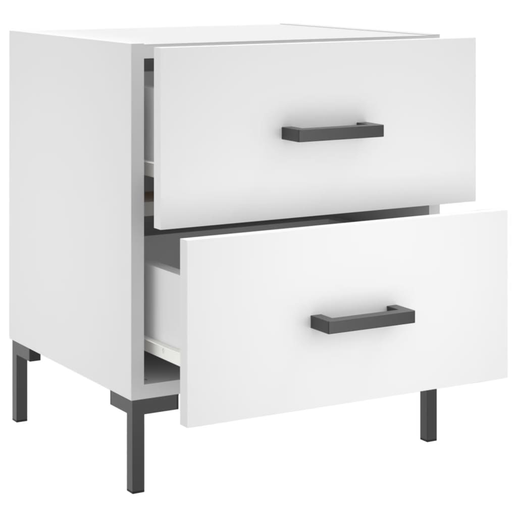 Mesas de cabeceira 2 pcs 40x35x47,5 cm deriv. de madeira branco