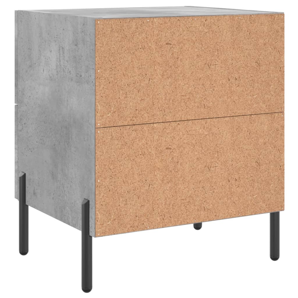 Mesas de cabeceira 2pcs derivados de madeira cinza cimento
