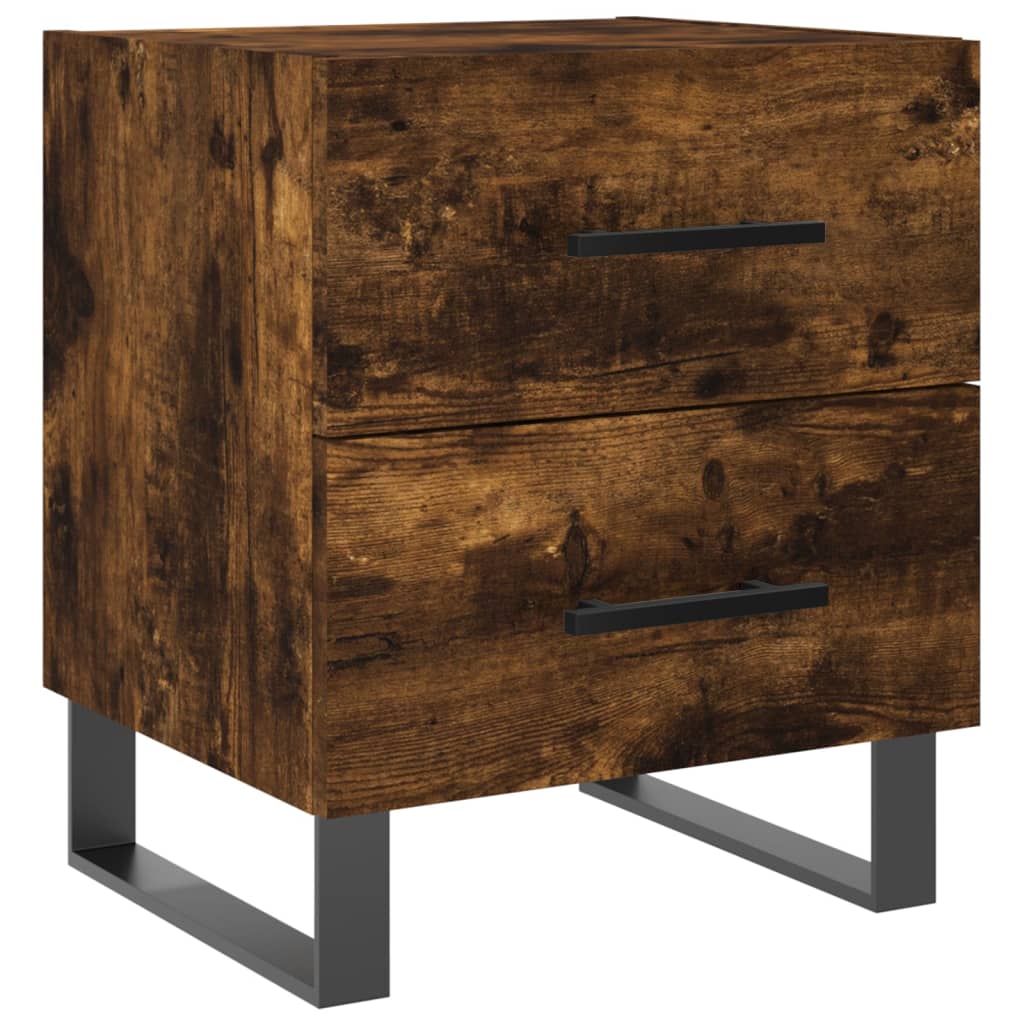 Mesa de cabeceira 2 pcs derivados de madeira carvalho fumado