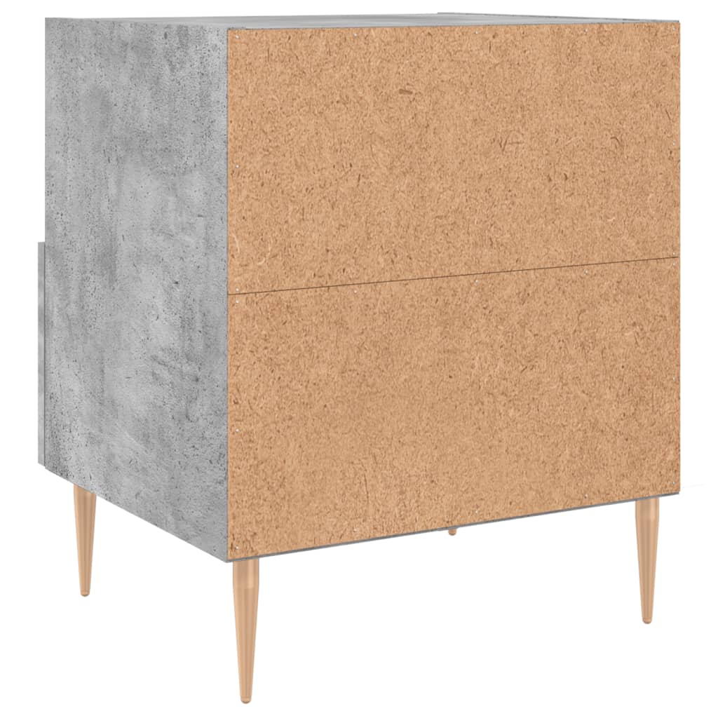 Mesas de cabeceira 2pcs derivados de madeira cinza cimento