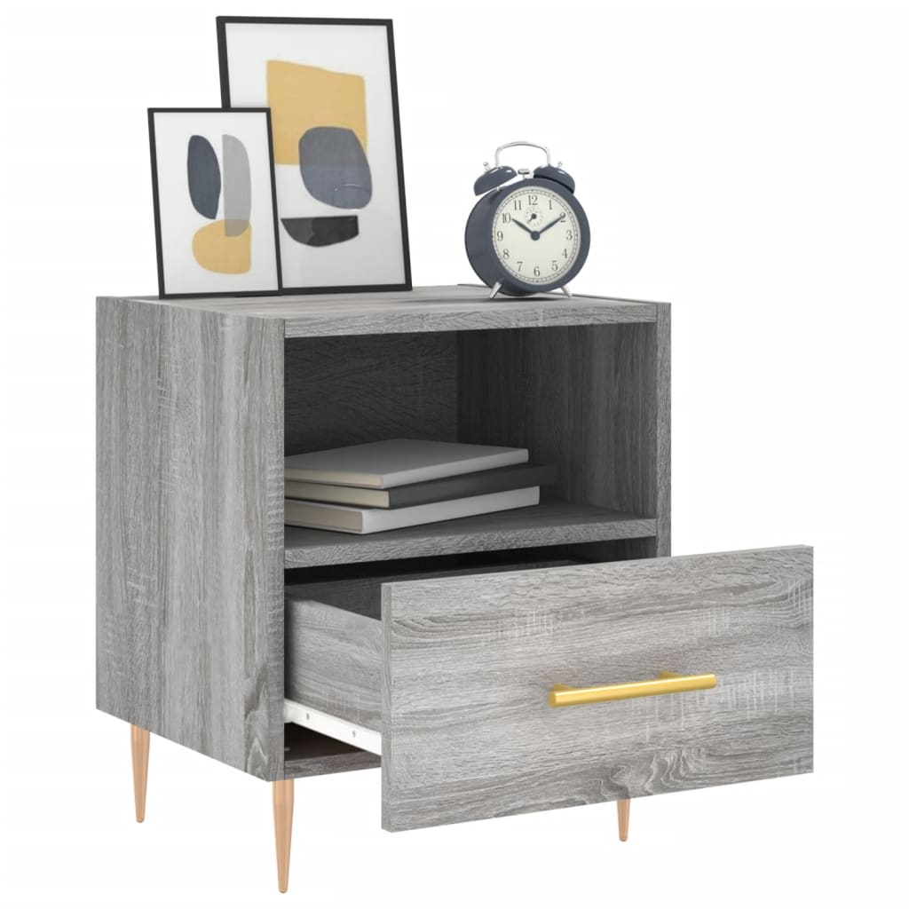Mesa cabeceira 40x35x47,5 cm derivados madeira sonoma cinza
