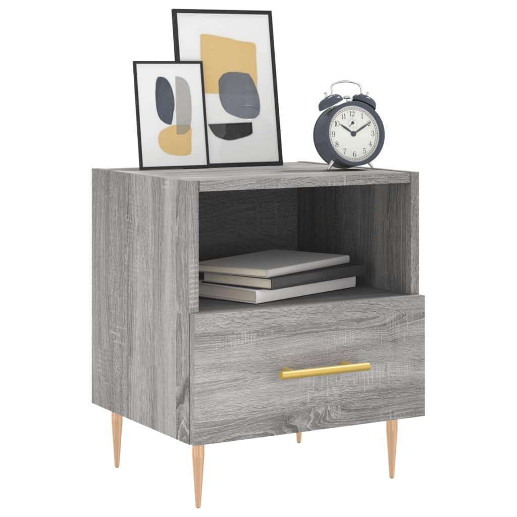 Mesa cabeceira 40x35x47,5 cm derivados madeira sonoma cinza