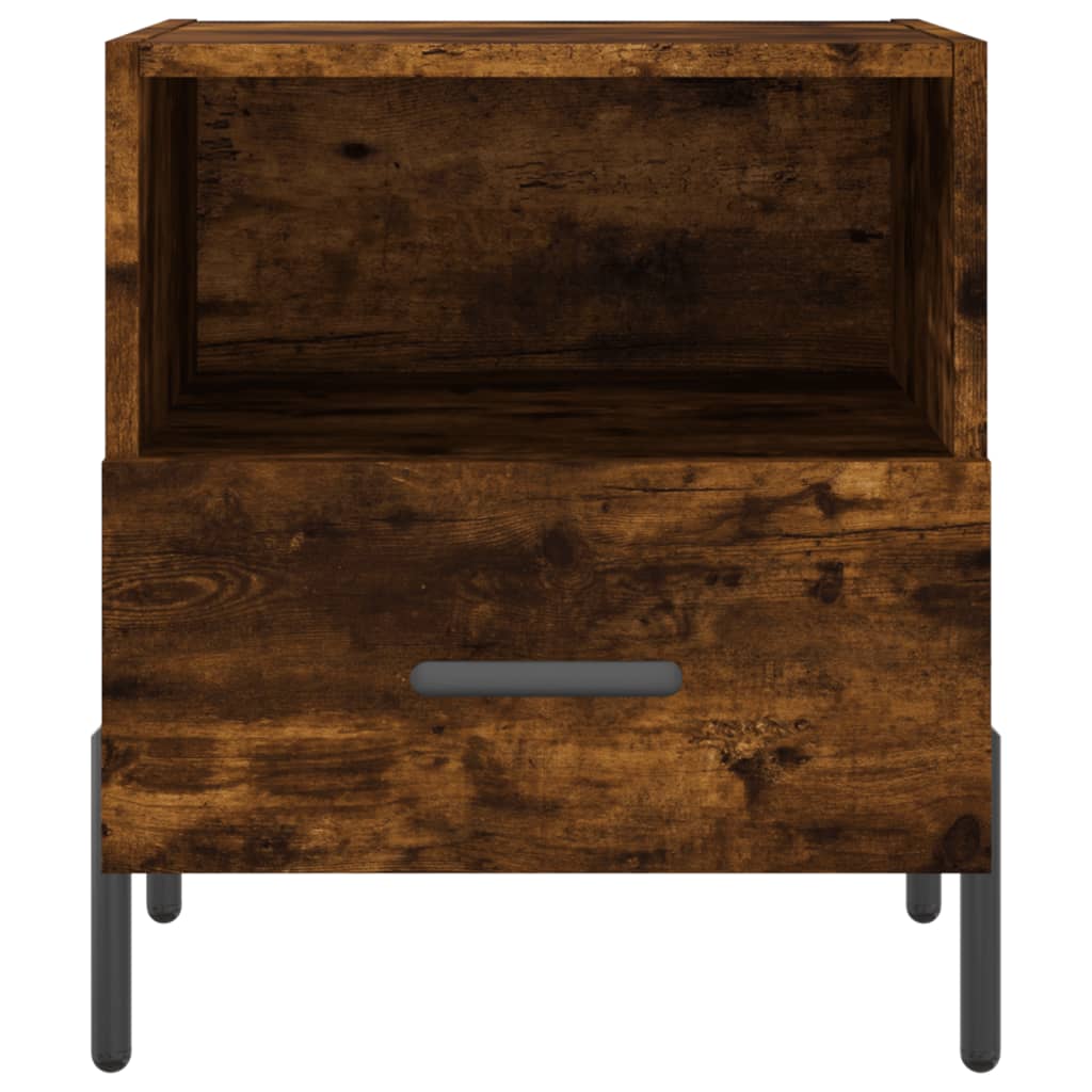 Mesa de cabeceira 2 pcs derivados de madeira carvalho fumado