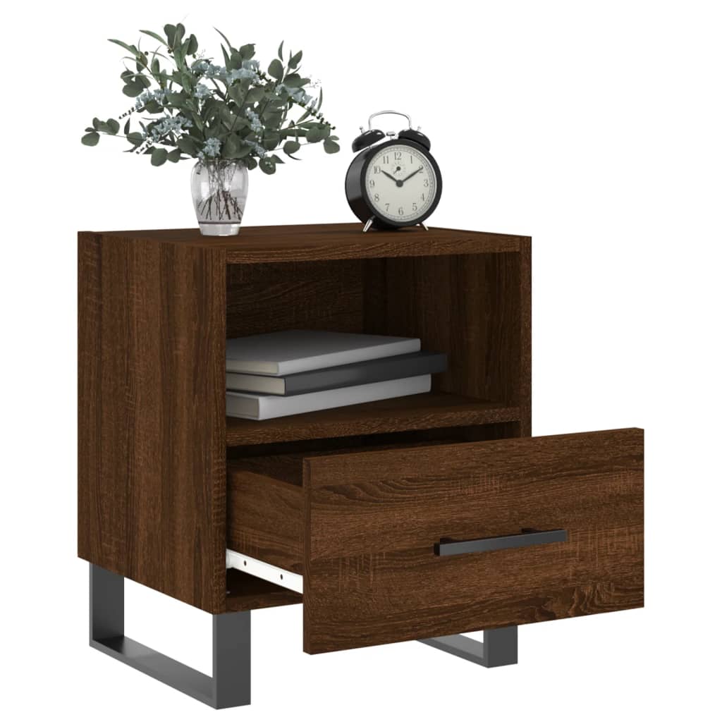 Mesa de cabeceira 2 pcs derivados de madeira carvalho castanho