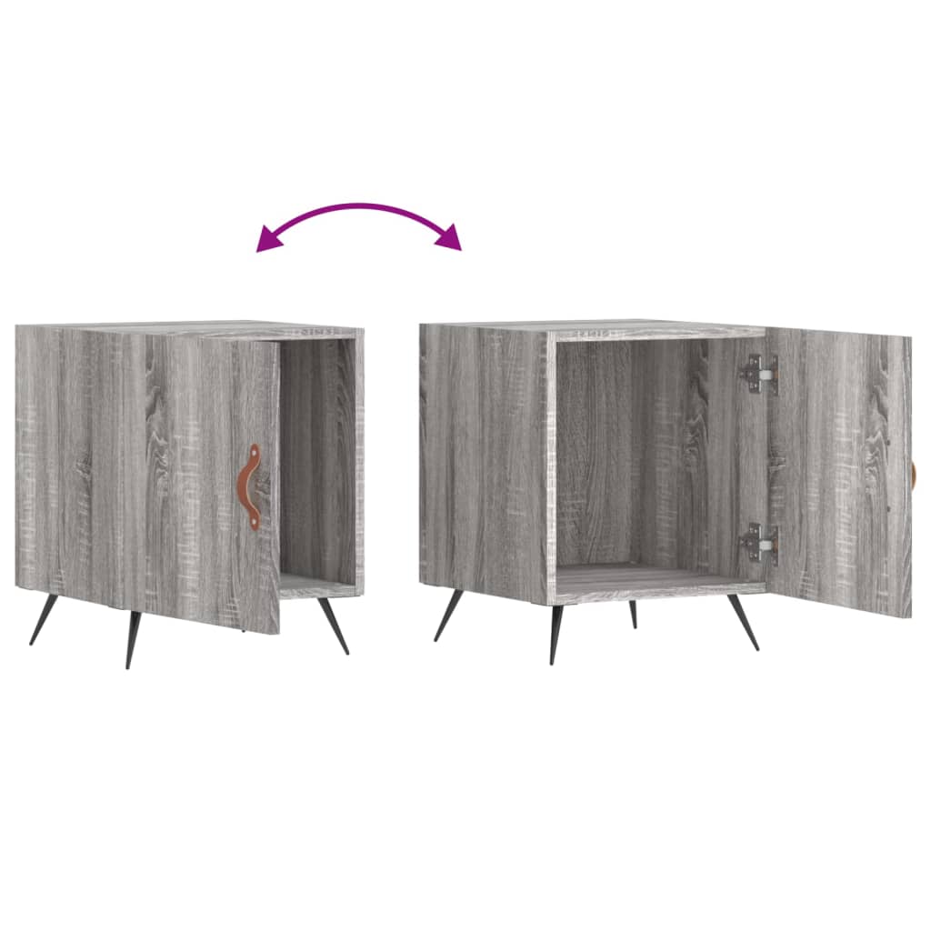 Mesa cabeceira 2pcs 40x40x50 cm madeira processada cinza sonoma