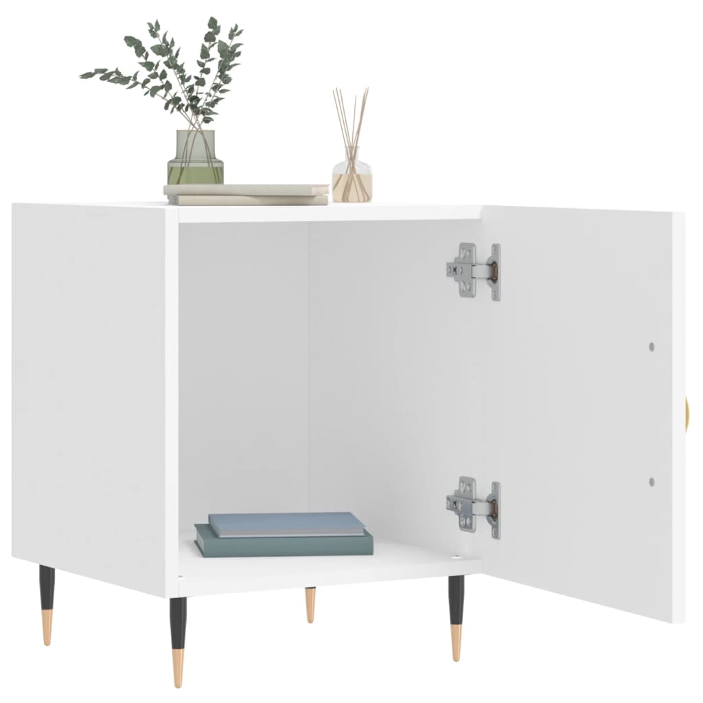 Mesa de cabeceira 2 pcs 40x40x50 cm derivados de madeira branco