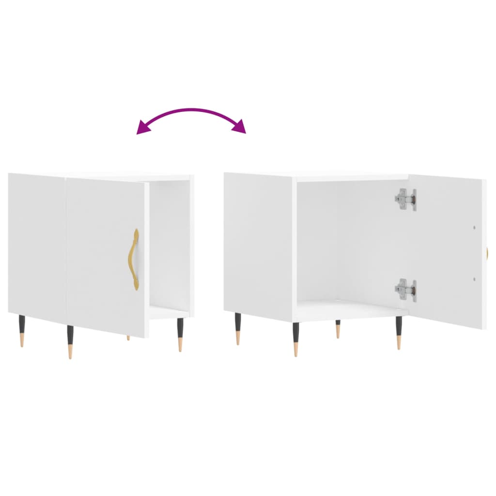 Mesa de cabeceira 2 pcs 40x40x50 cm derivados de madeira branco