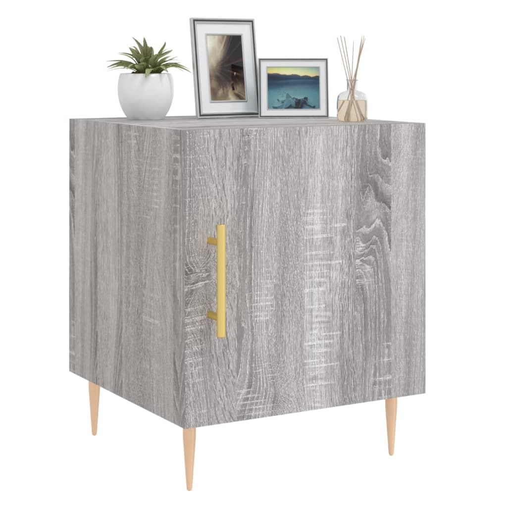 Mesa cabeceira 2pcs 40x40x50 cm madeira processada cinza sonoma