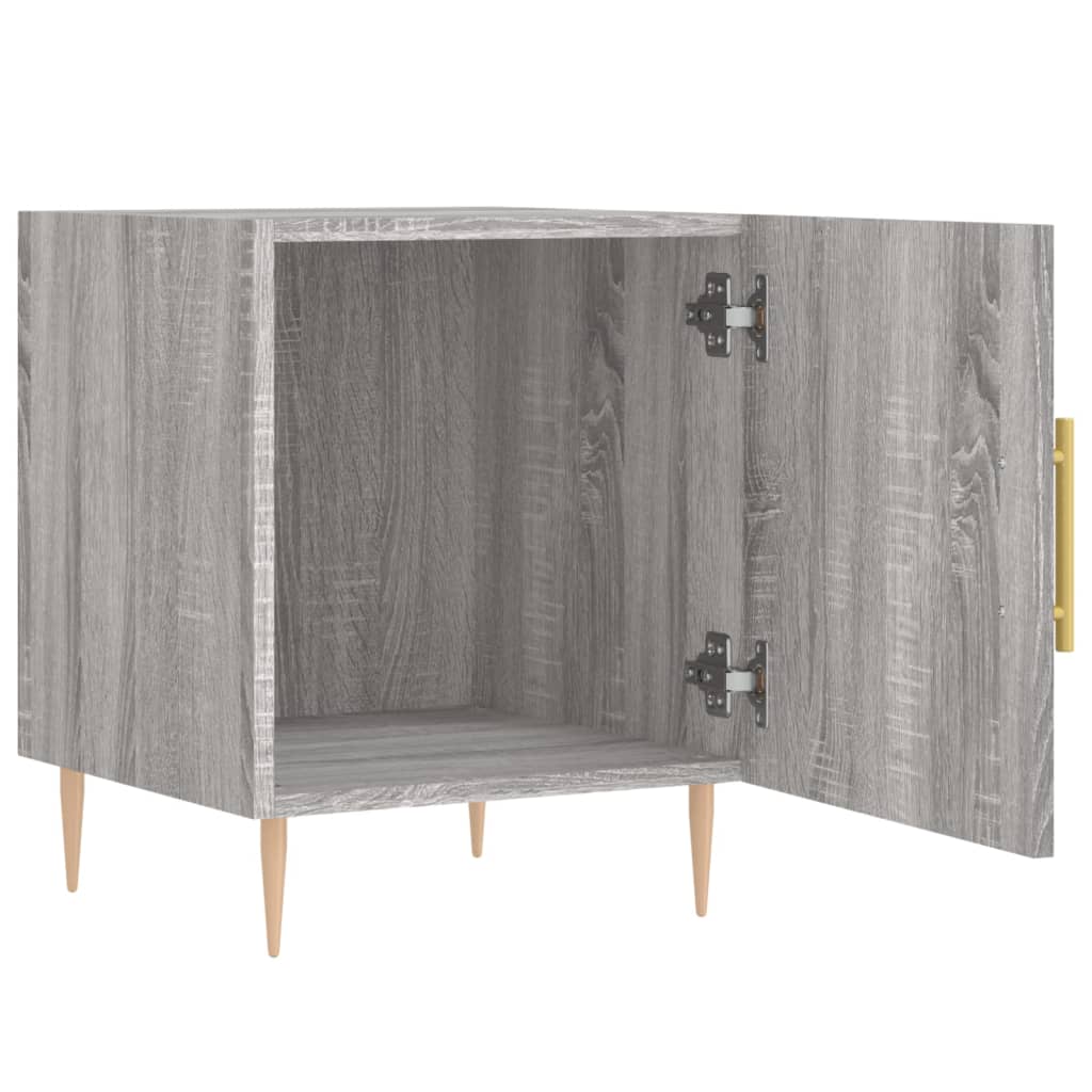 Mesa cabeceira 2pcs 40x40x50 cm madeira processada cinza sonoma